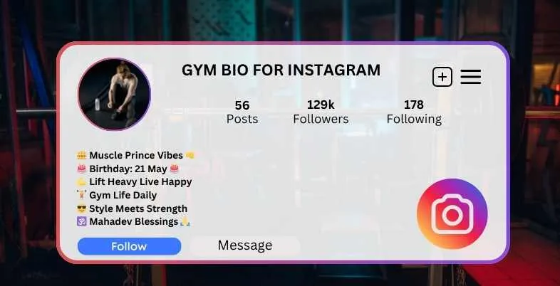 Gym Bio for Instagram