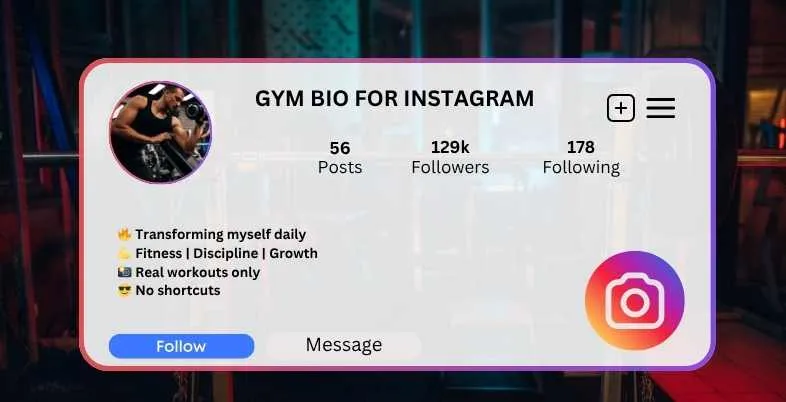 Gym Bio for Instagram
