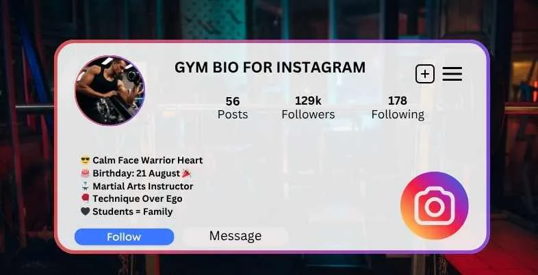Gym Bio for Instagram