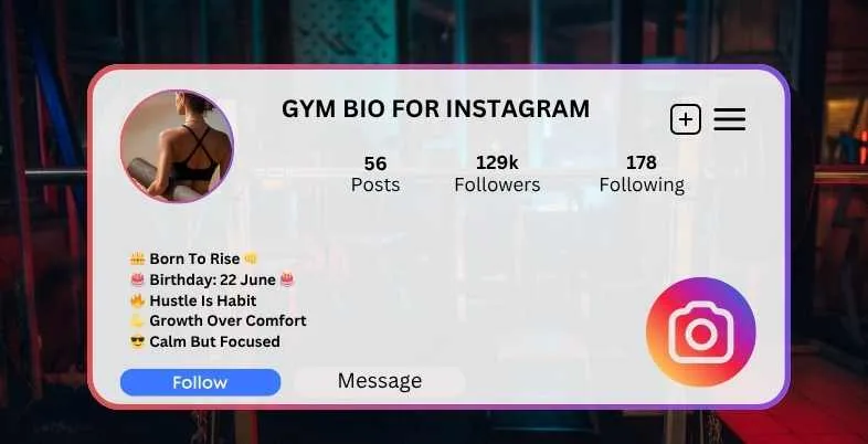 Gym Bio for Instagram