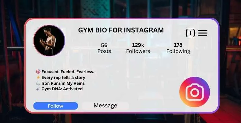 Gym Bio for Instagram