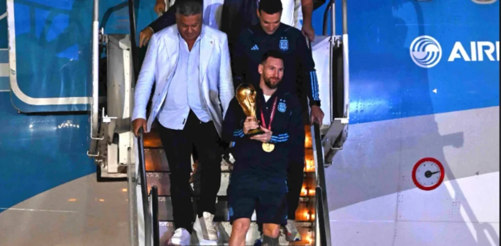 Most Liked Instagram Posts - Lionel Messi — On Airplane with the World Cup Trophy