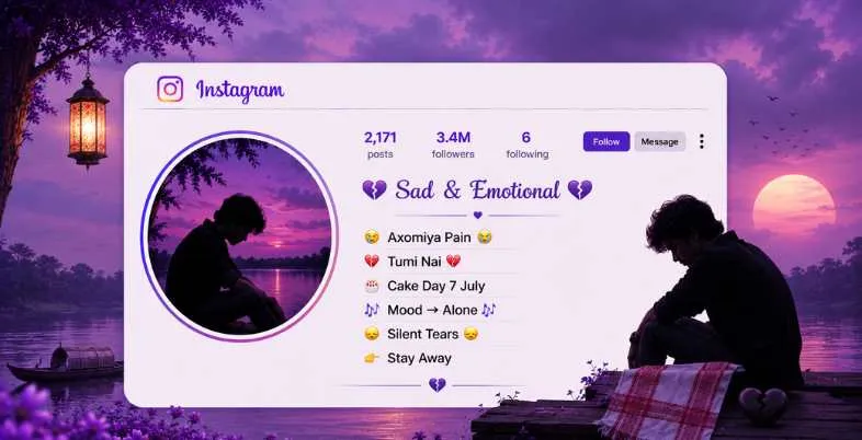 Best Assamese Bio for Instagram - Sad & Emotional