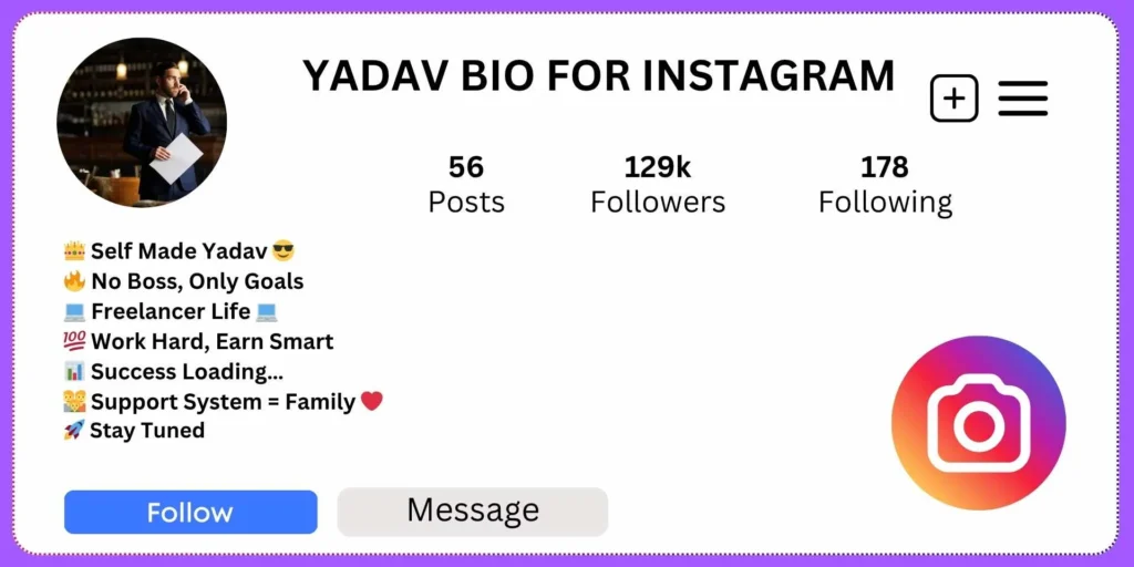 Best Yadav Bio for Instagram - Entrepreneur