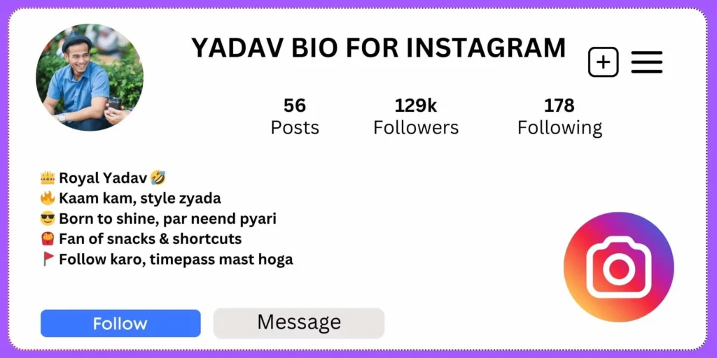 Best Yadav Bio for Instagram - Funny & Witty
