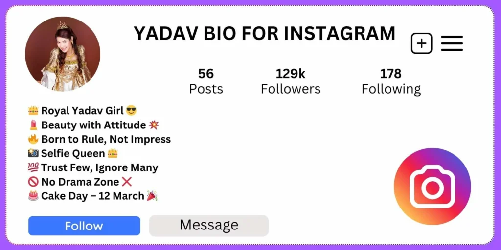 Best Yadav Bio for Instagram - for Girls