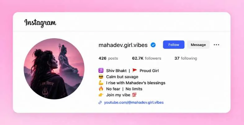 Shiv Bhakt Bio for Instagram