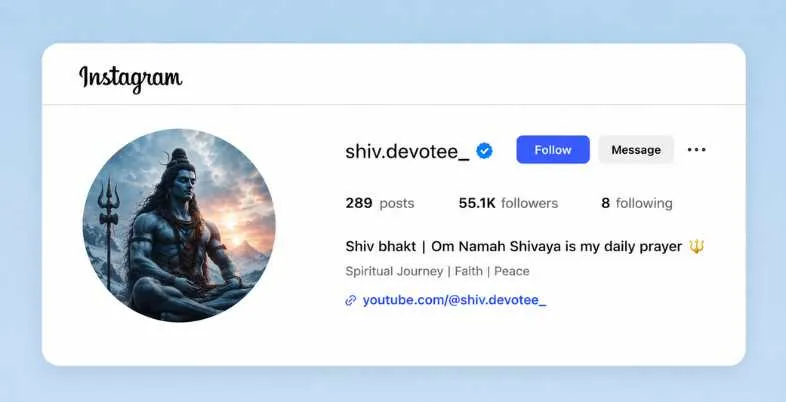 Shiv Bhakt Bio for Instagram